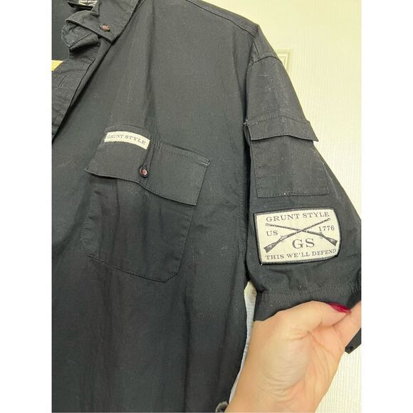 Grunt Style Shirt Womens Large Black Short Sleeve Button-Down NWOT EMS Police - Picture 4 of 12